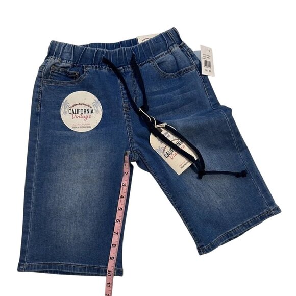 California Vintage Jeans Shorts Boy's Size 1 Blue Elastic Waist & Drawstring NWT - Picture 4 of 6